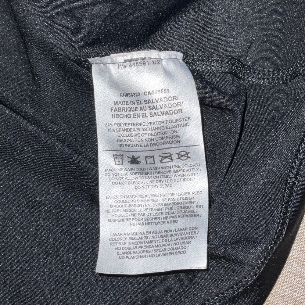 Nike Pro Black V-Neck Short Sleeve Dri-FIT Top with White Swoosh - Picture 4 of 6